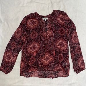 Lucky Brand | Burgundy print top